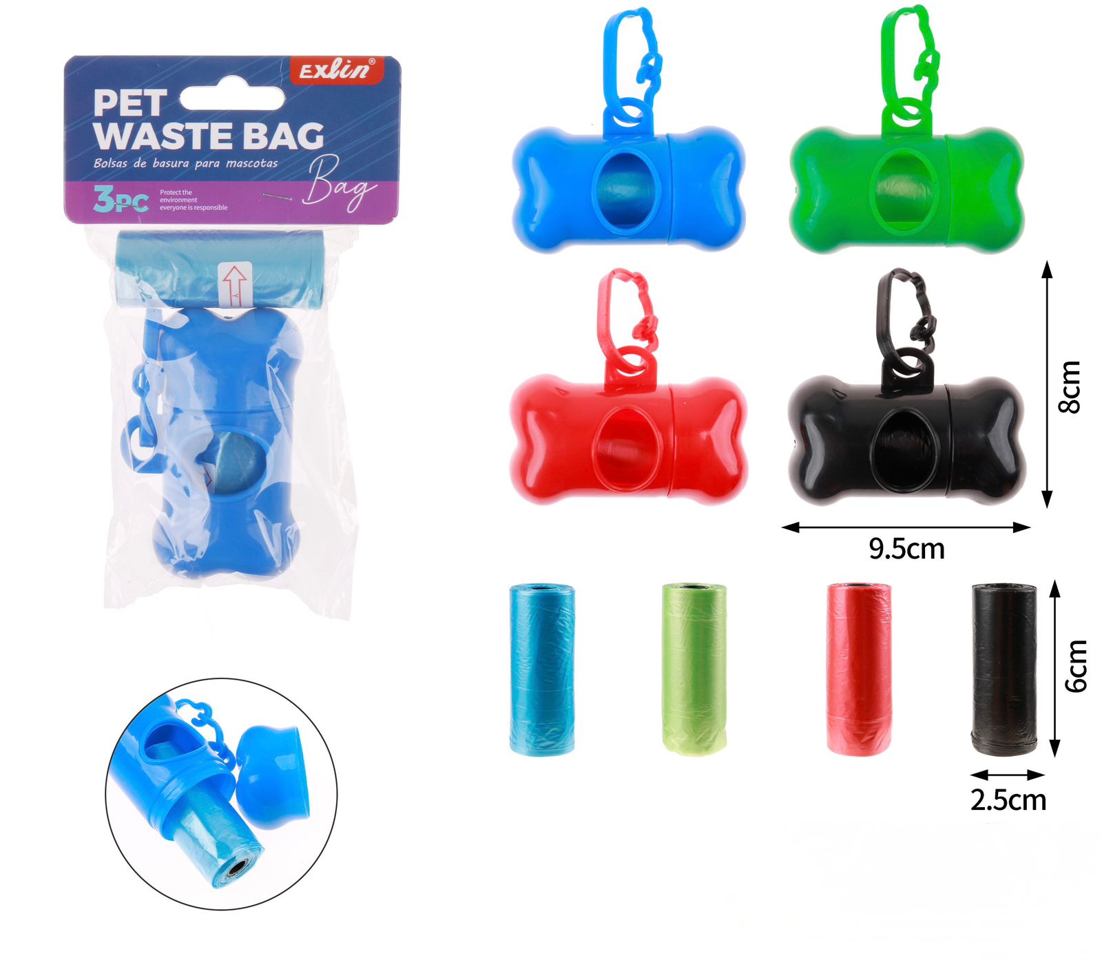 Porta Bolsas Hueso Exlin 3pc