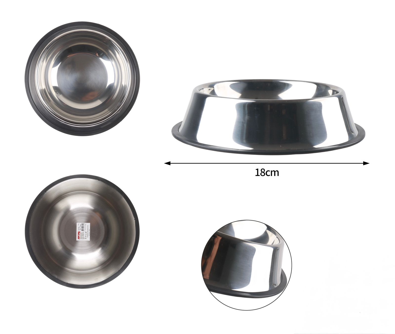 Comedero Acero Inox. 18cm