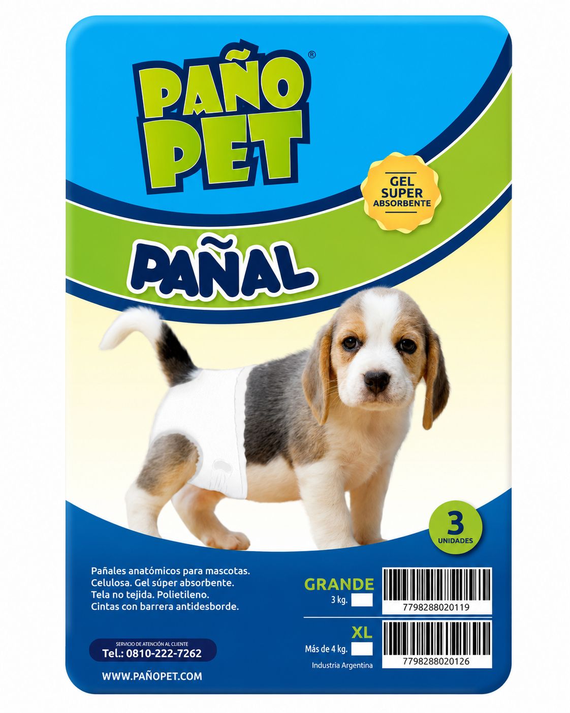 Paño Pet Pañal Grande 3u
