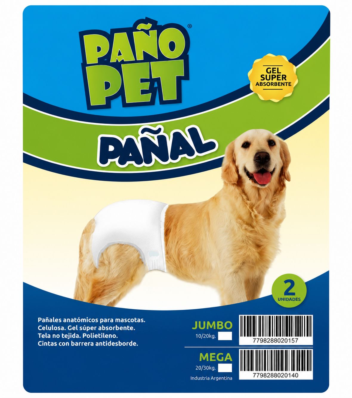 Paño Pet Pañal Mega 2u